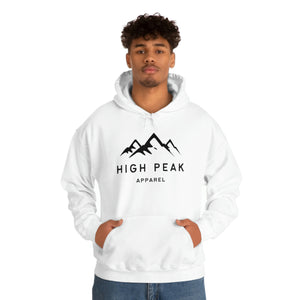 High Peak Apparel Black and White Classic Mountain Hoodie - Original Collection