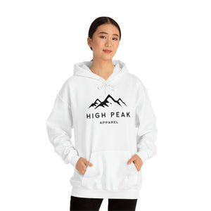 High Peak Apparel Black and White Classic Mountain Hoodie - Original Collection