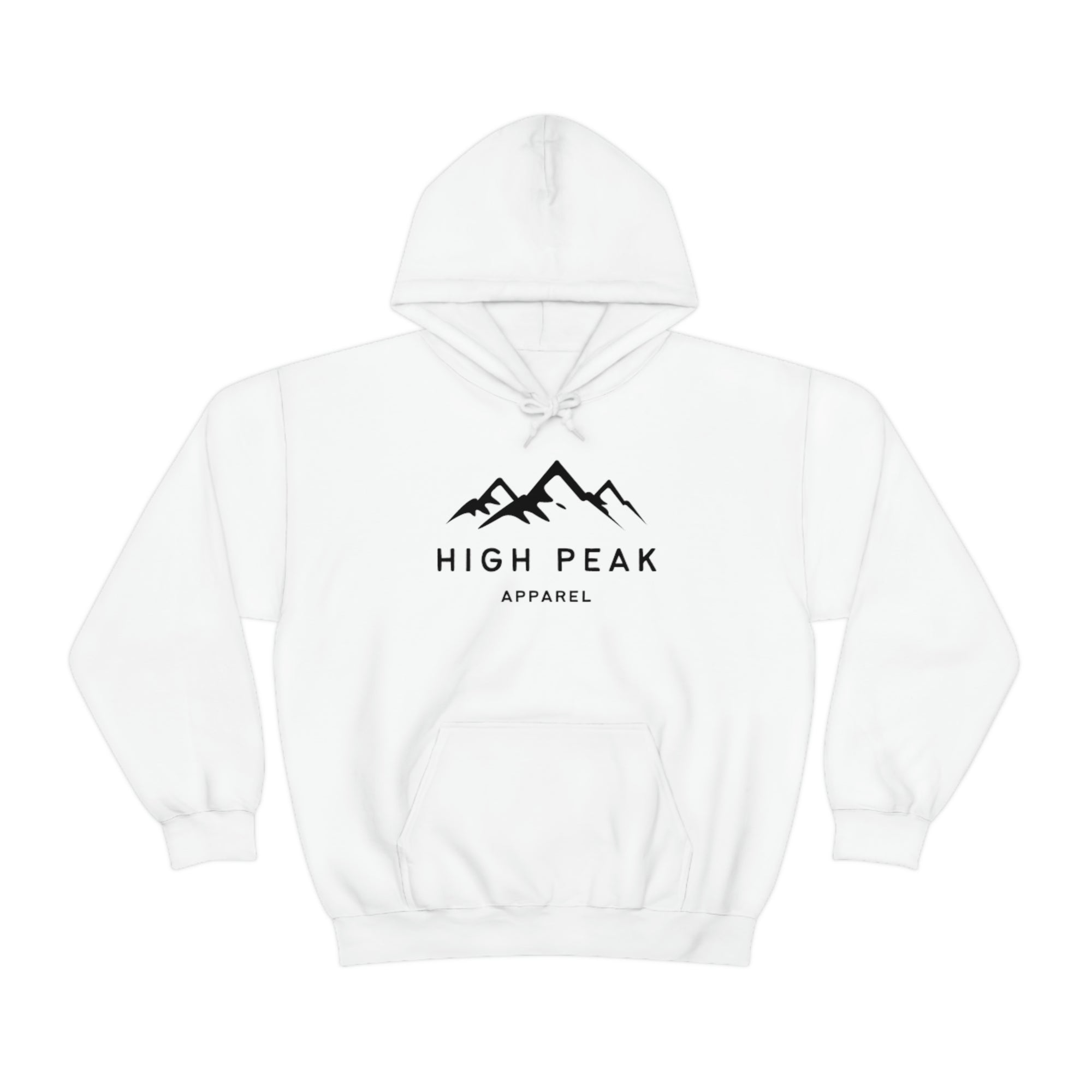 High Peak Apparel Black and White Classic Mountain Hoodie - Original Collection